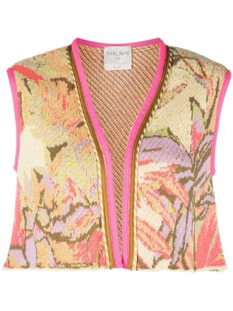 Forte_Forte Canotta con motivo jacquard - Giallo