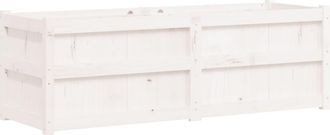 vidaXL Jardinera Madera Maciza De Pino Blanco 150x50x50 Cm Vidaxl