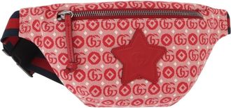 Gucci Childrens Belt Gg Coated Canvas Red Canvas Handbag (Pre-Owned)