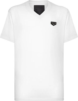 Philipp Plein T-shirt V-Neck SS - Heren - T-shirts - Wit - 3XL - Katoen - Tops