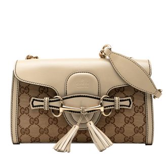 Gucci Pre-owned Womens Small Gg Canvas Emily Crossbody - Tan Textile - One Size