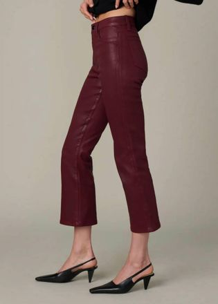 Joe's Callie Cropped Bootcut Coated Pants In Syrah