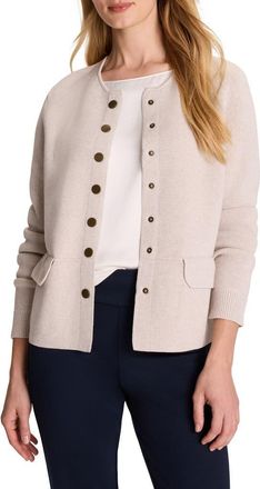 Nic+Zoe Collarless Knit Jacket in Sugar Cookie at Nordstrom, Size X-Small