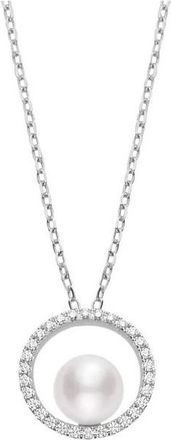 Mikimoto Akoya Cultured 7mm Pearl Pendant with Diamonds