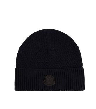 Moncler Black Logo Beanie Cap