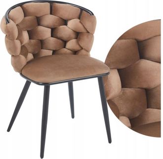 OEM Silla Moderna De Terciopelo Con Entretejido Cappuccino Para El Sal&oacute;n