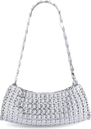 Paco Rabanne Shoulder Bags, female, Gray, Size: ONE SIZE Disc Shoulder Bag