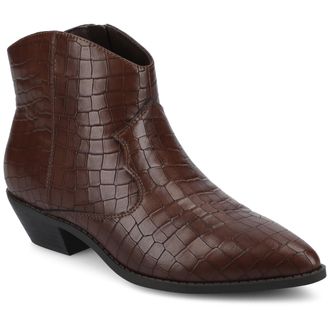 Journee Collection Womens Taliah Medium and Wide Width Western Ankle Booties