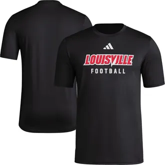 adidas Mens adidas Black Louisville Cardinals Locker Practice Football Pre-Game T-Shirt at Nordstrom, Size Medium