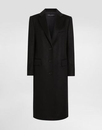 Dolce & Gabbana Single-breasted Coat In Bonded Cloth - Woman Coats And Jackets Black 38