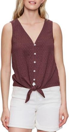 Sanctuary Vacation Textured Tie Front Button-Up Tank in Mesa at Nordstrom Rack, Size Xx-Large