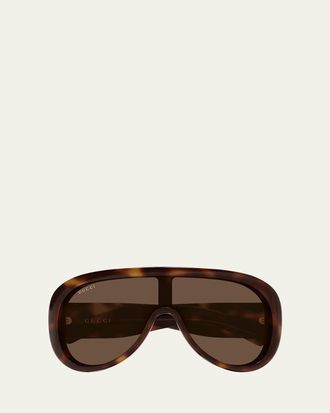 Gucci 99mm Acetate Shield Sunglasses