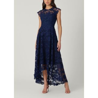 Shoshanna Midnight Brena Cheshire Floral Lace Dress in Navy at Nordstrom, Size 8