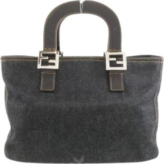 Fendi Pre-owned Handbags, female, Blue, Size: ONE SIZE Pre-owned Vintage Denim Handbag