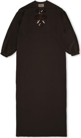 Fortela Allegral Embroidered Silk Crepe Dress in Brown at Nordstrom, Size 40 Eu