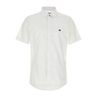 Vivienne Westwood Short Sleeve Shirts, male, White, Size: M Poplin Shirt
