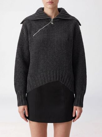 The Attico Maglia polo in lana vergine e cashmere con zip e fit relaxed