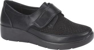 Jo & Joe Ladies Stylish Wedge Comfort Shoe with Twin Zips & Delicate Diamante Trims Sizes 4-8 (Black 2, UK Footwear Size System, Adult, Women, Numeric, Medium,