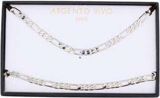 Argento Vivo Mens Figaro Chain Necklace & Bracelet Set at Nordstrom Rack