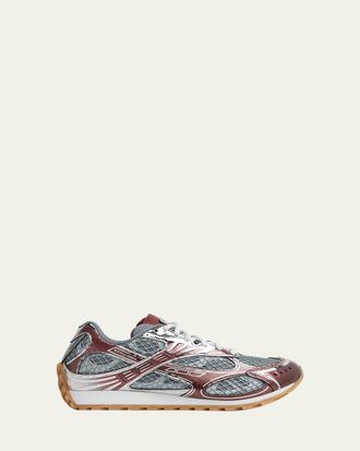 Bottega Veneta Womens Orbit Metallic Net Runner Sneakers