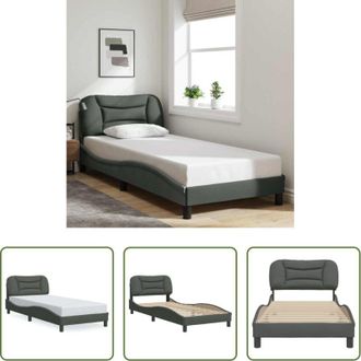 vidaXL Materasso letto - Giroletto senza Materasso Hvar Grigio Scuro 90x190 cm Tessuto