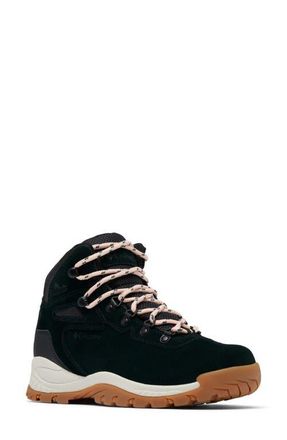 Columbia Newton Ridge Amped Waterproof Hiking Boot in Black/Blush Rose at Nordstrom, Size 8.5