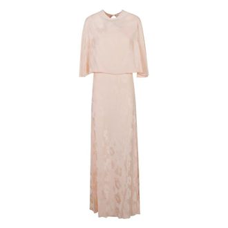 Forte_Forte Gowns, female, Pink, Size: 2XS Fluid Bouquet Jacquard Dress With Cape