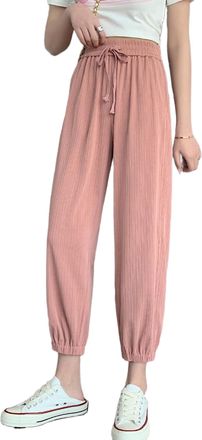 Zeagoo Jogging Bottoms Womens Ice Silk Trousers Long Elastic High Waist Summer Thin Pants Quick-Drying Anti-Mosquito Leisure Sun Protection Trousers XS - XL,