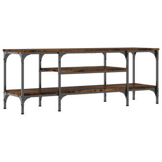 vidaXL Vidaxl - Mueble Tv Madera Ingenier&iacute;a Y Hierro Roble Ahumado 121x35x45 Cm