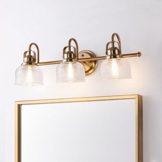 Jonathan Y Designs Virginia 25.25 3-light Metal/Glass LED Vanity Light