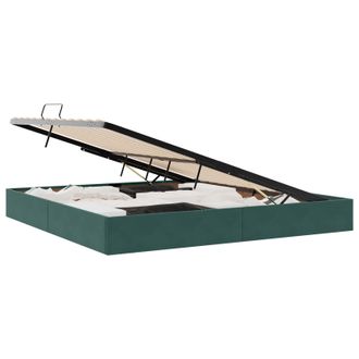 vidaXL Letto Ottomano Verde Scuro 200 X 200 Cm Velluto Vidaxl