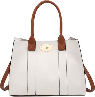 Generic Leather Handbags Large Capacity Tote Bag for Women Fashion Purse Leather Tote Crossbody Bag Top Handle Shoulder Bag (Beige)