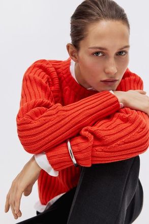 H&M Rib-knit Jumper in Bright Red at Nordstrom, Size Xx-Large