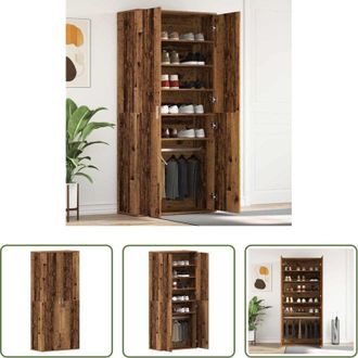 vidaXL Armadio in legno - Mobile per scarpe con porta Legno vecchio 80 x 39 x 178 cm