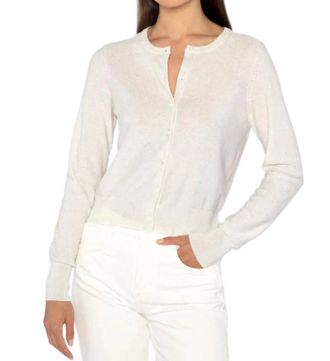 Kinross Cashmere Sequin Cardigan In Ivory