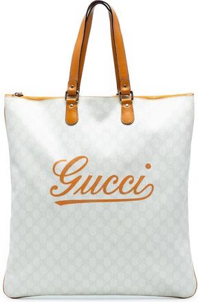 Gucci Pre-owned Gucci GG Supreme Heritage Logo Flat Zip Tote Ladies 211136 506631