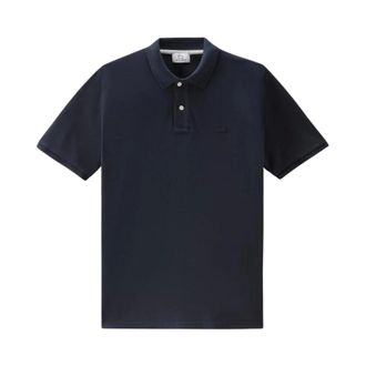 Woolrich Tops, Heren, Blauw, M, Katoen, Klassieke Amerikaanse Polo