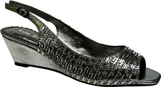 Lady Couture Queen Slingback Wedge Heel Sandal in Pewter at Nordstrom Rack, Size 5.5Us / 36Eu