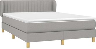 vidaXL Vidaxl - Cama Box Spring Con Colch&oacute;n Tela Gris Claro 140x200 Cm