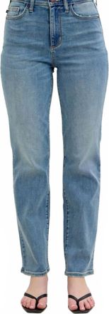 Judy Blue High Waisted Straight Fit Jean In Medium Denim