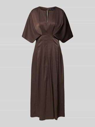 Copenhagen Muse Midikleid mit V-Ausschnitt Modell VIANNA in Schoko, Gr&ouml;&szlig;e XL