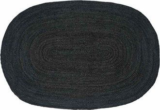 vidaXL Area Rugs Oval Black 100 x 152 cm Jute vidaXL