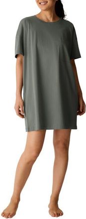 Eileen Fisher Crewneck Organic Cotton Sleep Shirt in Agave at Nordstrom, Size X-Small