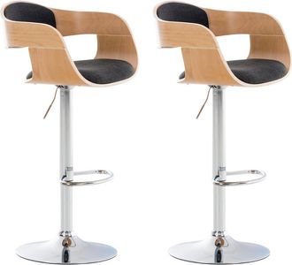 Clp Clp - Set De 2 Taburetes Kingston En Tela Natural/gris Oscuro