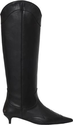 Anine Bing Tall Rae Knee Boots - Dames - Hoge Laarzen - Zwart - 40 EU - Leer - Schoenen