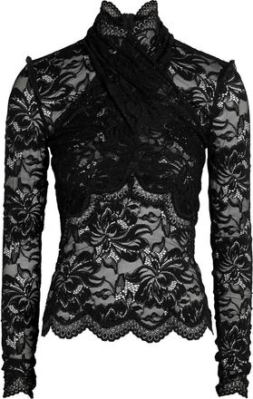 Paco Rabanne Floral Stretch-lace top - Black - 34 (UK6 / XS)