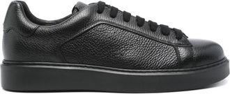 Doucal's Sneakers in pelle pieno fiore - Nero
