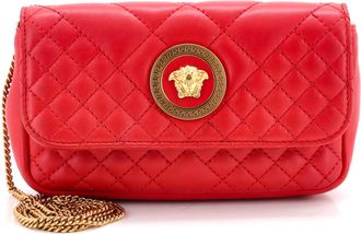 Versace Medusa Icon Chain Flap Bag Quilted Leather Mini