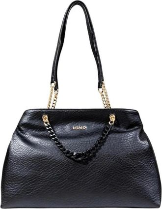 Liu Jo Zwarte Handtas met Automatische Knopen - Dames - Schoudertassen - Zwart - ONE Size - Polyester - Tassen
