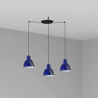 Netlighting Venice 3 Light Cobalt Blue Cluster Drop Pendant Lamp
